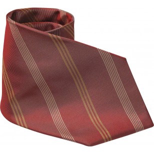 Corbata 100% seda jacquard LAMBERTTI,roja rayas